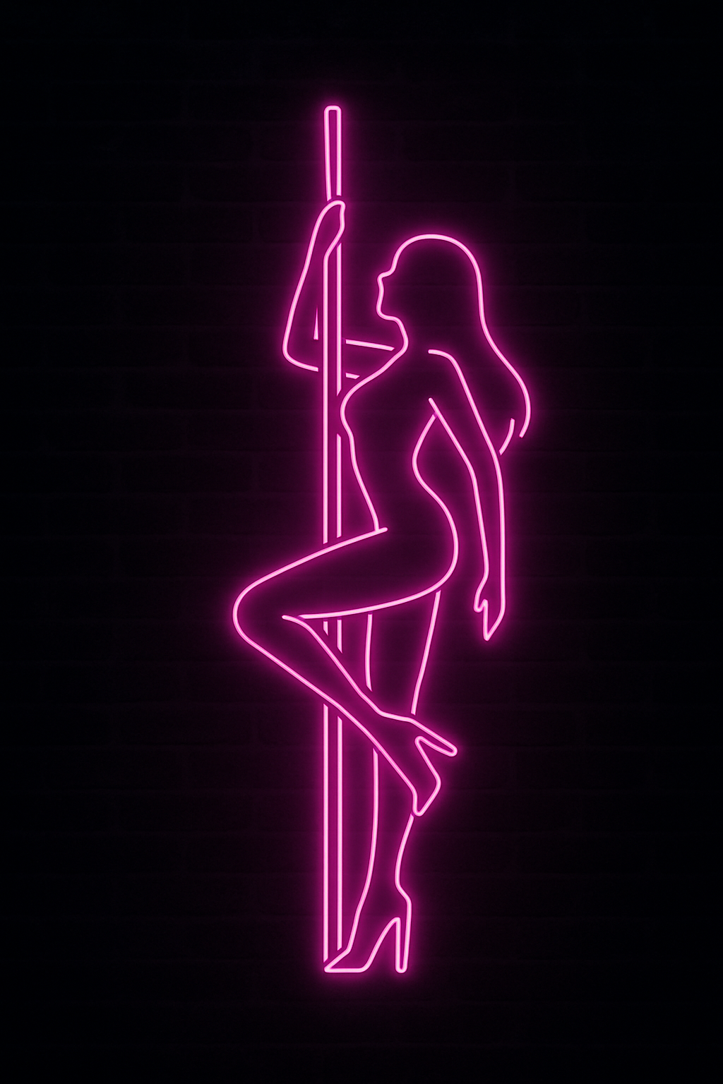Abstract neon dancer silhouette